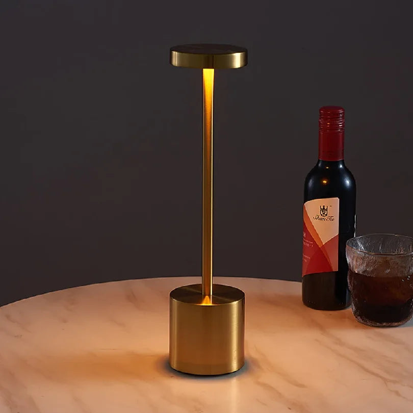 Cordless Rechargeable LED Table Lamp – Gold Touch Bar Lamp