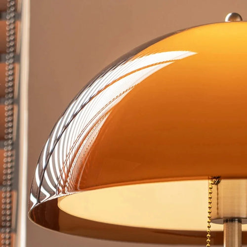 Amber Glass Mushroom Floor Lamp – Mid-Century Boho Light