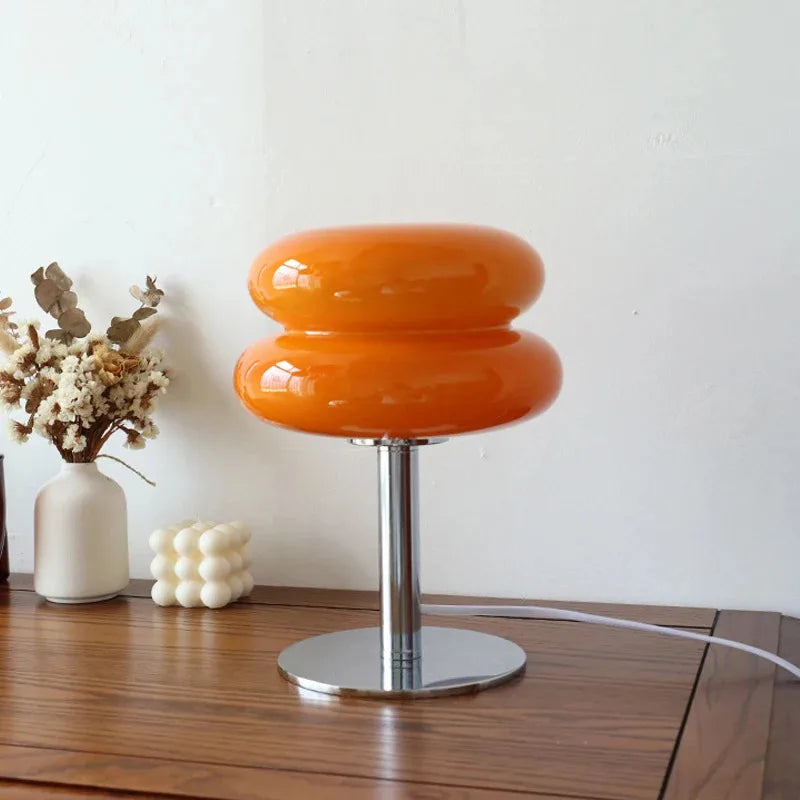 Macron Glass Table Lamp – Modern Chrome Base Light