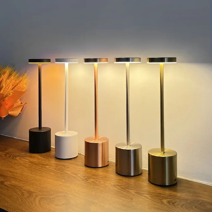 Cordless Rechargeable LED Table Lamp – Gold Touch Bar Lamp