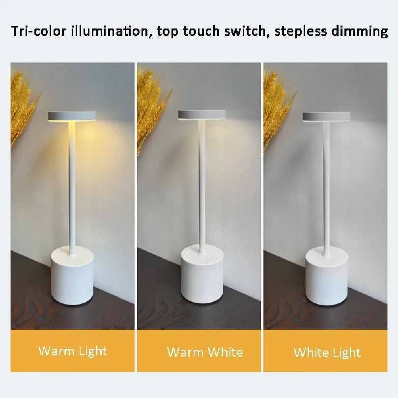 Cordless Rechargeable LED Table Lamp – Gold Touch Bar Lamp